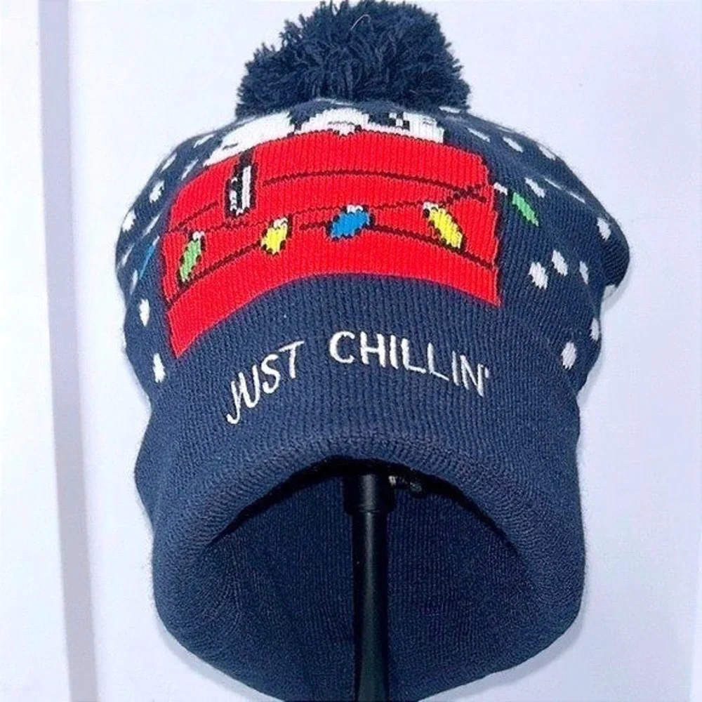 Peanuts Snoopy Woodstock Just Chillin' Pom Beanie Winter Hat‎ OS